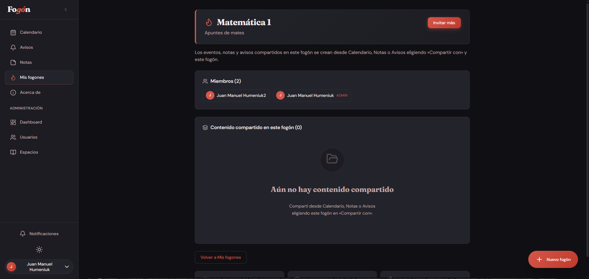 Mis fogones en Fogón